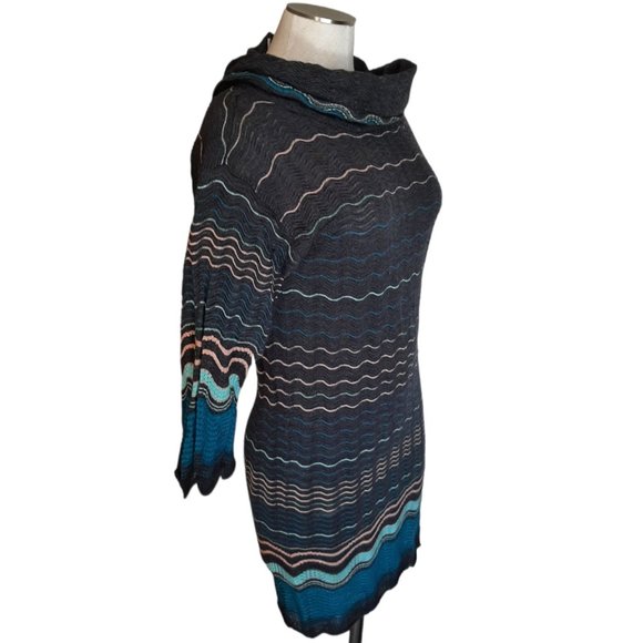 Missoni M Missoni Cowl Neck Wool Blend Knit Sweater Dress SZ 2 - Picture 2 of 11